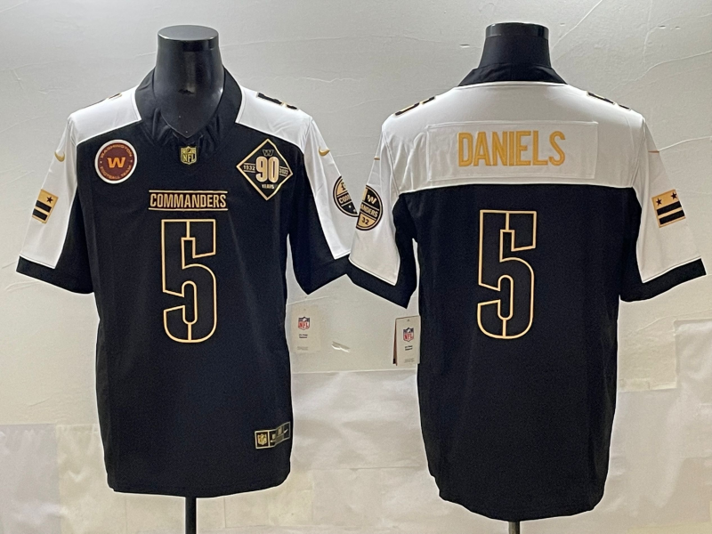Men Washington Commanders #5 Daniels black 2025 Nike NFL jersey style 8->washington commanders->NFL Jersey